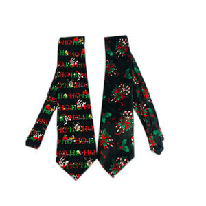 Pair of Hallmark Looney Tunes Christmas Holiday Ties Taz Daffy Donald Sylvester